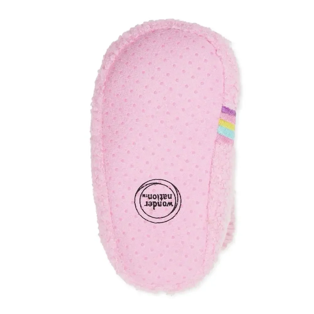 Wonder Nation Baby Girl Rainbow Slippers Pink, Size 2